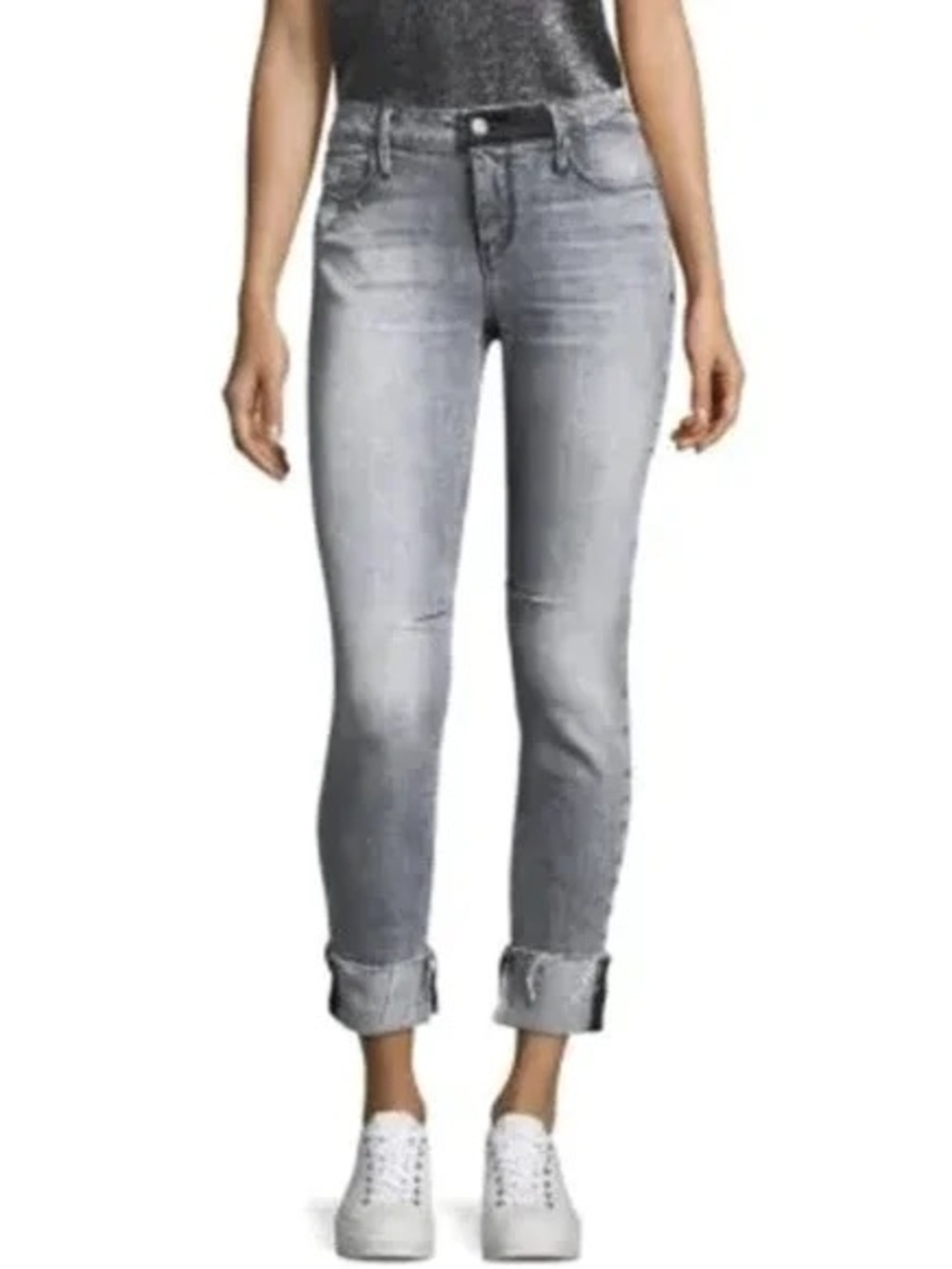NWT RtA Nova Cuffed Light Grey Jeans